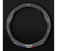 GWWXM Car Steering Wheel Cover for Volvo S40,Microfiber Leather Wheel Protective Cover Elastic Soft Anti-slip Interior Accessories Breathable Durable Car Parts,Black