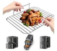 GWY Air Fryer Replacement Parts for Ninja SL401 DoubleStack XL 2 Basket air fryer, 8.5''×7.2''×1.8'' Stainless Steel Air Fryer Wire Rack Accessories Roasting Steamer Grill Racks, Dishwasher safe