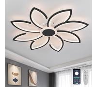 GWYAJTU 90cm Chandeliers Ceiling Light with Remote Control APP, LED Dimmable Ceiling Lamp with Memory Function, 72W Bedroom Flower Lighting Fixture for Office, Living Room