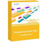 Gwybkq Premium Printable Vinyl for Inkjet Printer 150 Matte Sticker Papers 8.5’’x11’’ Waterproof White Labels Decal Paper for Cricut