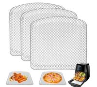 GWYXC Air Fryer Drip Tray 3 PCS for Chefman 6.3QT 4-In-1 Digital Air Fryer Oven, 9.53''× 9.53''× 0.59'' Steel Air Fryer Plate Replacement Parts wire Rack