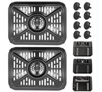 GWYXC Air Fryer Grill Pan for Ninja Foodi AF400UK 9.5L 6 in 1 DualZone 2 Drawers Air Fryer, Replacement Air Fryer Crisper Plate Grill Plate Tray Accessories, Dishwasher Safe