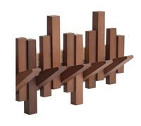 GWZHQIF Piano Key Coat Rack,Foldable Wall Art Hooks Minimalist Design,Suitable for Hallways Bedrooms and Bathrooms,Space-saving Solution for Keys Clothing Hats(Size:22.8x20cm,Color:Brown)