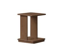 GWZHQIF Solid Wood Side Table, Modern Minimalist End Table with Storage Shelf, Small Bedside Desk for The Living Room Or Bedroom, Sofa Side Desk with Move Wheel(Color:walnut)