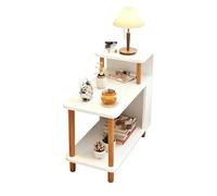 GWZHQIF Three-tier Modern Nightstand, Slim Coffee Table with A Back Panel,Space-Saving Open Shelving-Perfect for Bedrooms and Living Rooms(Color:white)