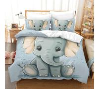 GWZOYTTDE 3D Printed Duvet Cover Set Elephant Microfiber Quilt with Zipper Closure Home Bedding Cover Sets ForAdults Kids Bedroom Guestroom Double（200x200cm）