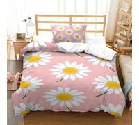 GWZOYTTDE Daisy 3D Printed Duvet Cover Set 2 Pieces Bedroom Bed Bedding Set Soft Easy Care with Zipper Closure，Pillowcases for Kids Girls Boys Adults Bedroom Single（135x200cm）