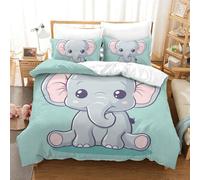 GWZOYTTDE Duvet Cover Set Elephant Modern Duvet Cover All Seasons Comforter Cover Polyester Microfiber 3pc with Zipper Home Bedding Cover Sets for Kids Boys Girls King（220x240cm）