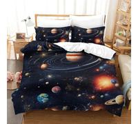GWZOYTTDE Galaxy 3D Printed Quilt Cover 3 Pieces Bedspread Soft Microfiber with Zipper Closure，Pillowcases for Kids Girls Boys Adults Bedroom Double（200x200cm）