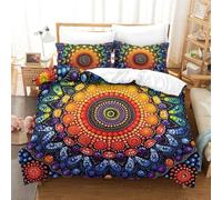 GWZOYTTDE Mandala 3D Printing 100% Microfiber Quilt Cover with Zipper Closure Home Bedding Cover Sets for Women & Men’s Child Bedroom, Guestroom King（220x240cm）