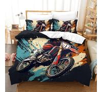 GWZOYTTDE Motocross 3D Print Duvet Cover Microfiber Quilt Cover with Zipper Closure for Kids Teens Adults Bedding 3-Piece Set Double（200x200cm）