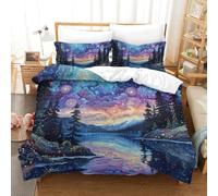 GWZOYTTDE Van Gogh Forest Duvet Cover Set Bedding Set 3D Microfiber Comforter Cover with Pillow Shams, 2 Piece Set, Zipper Quilt Cover Double（200x200cm）