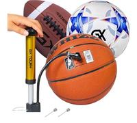 GX TOUR+ Multi Sport Ball Air Pump. Push and Pull Inflating System. Strong Steel core. Portable Air Pump. Ideal for All Sport's Balls. Easy to use. Durable. Includes 5 Needles, GOLD