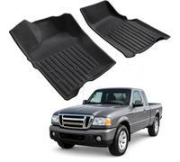 GXARTS TPE Floor Mats 2Pcs Fit for Ford Ranger 2004-2010 Regular & SuperCab | Mazda B2300 B4000 05-08 B3000 05-07 | 30.7" x 19.6" | 3.1" Raised Lip | Driver + Passenger | Carpet Floor Only