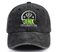 Gxaxyoupe Dink Responsibly Pickleball Hat for Men Women, Funny Pickleball Balls Gifts, Adjustable Embroidered Baseball Cap, Pickleball Embroidery Black, One size