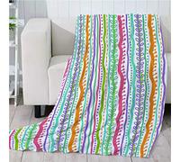 GXBDYD Flannel Fleece Blanket Double Size 150X150cm 3D Fashion Stripe Color Printed Pattern Plush Throw Blanket Fluffy Soft Blanket Microfiber For Sofa, Bed, Couch Warm And Cozy For All Seasons