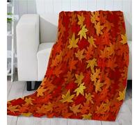 GXBDYD Fleece Sofa Blankets For Bedding 130X150cm Extra Soft & Warm Microfiber Sherpa Throw Blanket Fashion Maple Leaf Design Printed Pattern Thickened Flannel Blanket Faux Fur Fleece Throw Blanket