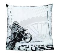 GXBDYD Super Soft Thickened Flannel Couch Blanket Double Size 150X150cm Sherpa Fleece Throw Blanket Handsome Landscape Motorcycle Printed Pattern Fluffy Comfy Warm Microfiber Plush Sofa/Bed Blanket