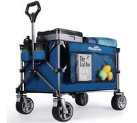 GXCROR Collapsible Trolley Cart 200L Folding Wagon 330 lbs Capacity Heavy Duty Outdoor Beach Wagon with Big Wheels for Camping Beach Garden