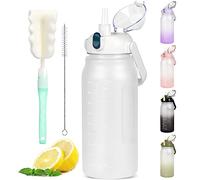 GXCROR Water Bottle 2 L with Straw, Leak-Proof, Dishwasher Safe, Time Marking, Sports Gym Water Bottle