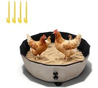 Gxdamxz Sand Bath Chickens Foldable with 4 Pegs, 80 x 80 x 20 cm, Laying Nest, Chicken Coop Accessories, Waterproof Chicken Nest Pool for Poultry, Quails, Ducks