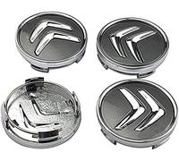 GXDFC 4Pcs 60mm Alloy Car Hub Centre Caps for Citroen C3 C4 C5 C1 Elysee Berling Xsara Picasso Saxo DS3 DS4 DS6, Water/Rust/DustProof Wheel Centre Covers with Badge Decoration,Grey