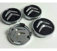 GXDFC 4Pcs 60mm Alloy Car Hub Centre Caps for Citroen C3 C4 C5 C1 Elysee Berling Xsara Picasso Saxo DS3 DS4 DS6, Water/Rust/DustProof Wheel Centre Covers with Badge Decoration,Black