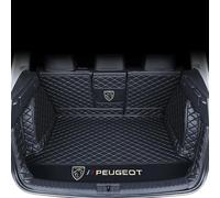 GXDFC Car Boot Liner Mat for Peugeot 2008 2014-2019, Leather Boot Mat Full Coverage Protector Pad Cargo Storage Tray Protector Liner Carpets,normal-Black Black