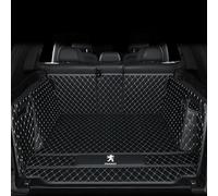 GXDFC Car Boot Liner Mat for Peugeot E-3008 2024 2025, Leather Boot Mat Full Coverage Protector Pad Cargo Storage Tray Protector Liner Carpets,normal-Black Beige Line