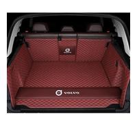 GXDFC Car Boot Liner Mat for Volvo V60 II 2018-2024 2025 2026, Leather Boot Mat Full Coverage Protector Pad Cargo Storage Tray Protector Liner Carpets,normal-Wine Red Line