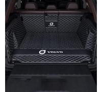 GXDFC Car Boot Liner Mat for Volvo XC40 C40 Recharge 2018-2024 2025 2026, Leather Boot Mat Full Coverage Protector Pad Cargo Storage Tray Protector Liner Carpets,normal-Black Beige Line
