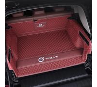 GXDFC Car Boot Liner Mat for Volvo XC90 2016-2020 2021 2022 2023 2024 2025 2026, Leather Boot Mat Full Coverage Protector Pad Cargo Storage Tray Protector Liner Carpets,normal-Red Red Line