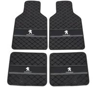 GXDFC Car Floor Leather Mats for Peugeot 3008 2011-2012 2013, Waterproof Non-Slip Carpet Front Rear Floor Liner Protection Foot Pads Accessories,Black