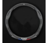 GXDFC Car Steering Wheel Covers for Mitsubishi L200 2019-2023, Comfortable Breathable Microfiber Leather Anti Slip Car Steering Wheel Protector,normal-A Black