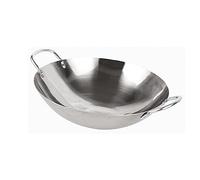 GXDHOME 40cm Thick Stainless Steel Rapid Thermal Conductivity Round Bottom Wok 40cm,double Ear Wok Commercial Household Non-stick Wok Suitable for Gas Stove/open Flame Stove