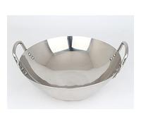 GXDHOME Multipurpose Round Bottom Non-magnetic Stainless Steel Wok Commercial Non-stick Wok 50cm-65cm Chinese Style Uncoated Fast Heat Conduction Wok Increase Thicker for Kitchen Use