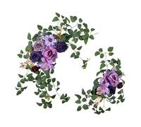 Gxdqxxd 2x Wedding Arch Flowers. Artificial Wedding Arch Arrangements Window Decorations for Reception Celebration Wedding, Purple