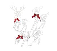 Gxdqxxd 3Pcs Lighted Christmas Outdoor Decorations Ornaments Glowing Standing Elk Statue