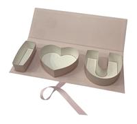 Gxdqxxd Empty Gift Box Made of Sturdy Cardboard in The Shape of Letters, Fillable, Decorative for Anniversaries, Birthdays, Sweets and Flowers, Pink