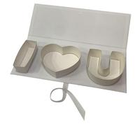 Gxdqxxd Empty Gift Box Made of Sturdy Cardboard in The Shape of Letters, Fillable, Decorative for Anniversaries, Birthdays, Sweets And Flowers, White