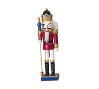 Gxdqxxd Nutcracker Figurine Ornament Statue Sculpture Creative Wood Motif Unique Gift Collection Suitable for Christmas Photo Decoration, Red King