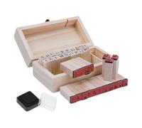 Gxdqxxd Set of 36 Wooden and Rubber Stamps, Numbers and Letters of The Alphabet (A to Z), for Drawings and Creative Hobbies.