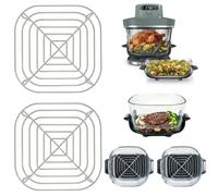 GXF Air Fryer Crisper Rack, 2 Pieses Set Food Grade Stainless Steel Air Fryer Wire Rack Accessories Replacement Parts Crisper Plate for Ninja Crispi 4 IN 1 FN101 Ninja Crispi 6 IN 1 Pro AS101,Silver