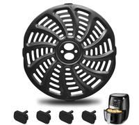 GXF Air Fryer Grill Pan for Gourmia GAF536 GAF556 GAF566 5QT Air Fryer, 8.8''×8.4'' Nonstick Air Fryer Replacement Tray Parts Rack Basket Accessories Grill Plate Crisper Plate with Rubber Bumpers