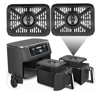 GXF Air Fryer Grill Pan for Ninja Foodi AF500UK 10.4L 7 in 1 AF400UK 9.5L 6 in1 DualZone 2 Drawers Air Fryer, Replacement Air Fryer Crisper Plate Grill Plate Tray Accessories, Dishwasher Safe