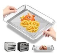 GXF Air Fryer Toaster Oven Tray for Cuisinart Air Fryer Mini Oven 7 in 1 17L TOA-60 65 70 Air Fryer Convection Toaster Oven, 12 * 11'' Air Fryer Replacement Parts Stainless Steel Pan Accessories Rack