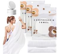 GXF Compressed BathTowel 56 x 28 inches Disposable Cotton Travel Towels Reusable Expandable for Camping Beach Swimming Traveling (（3PCS）