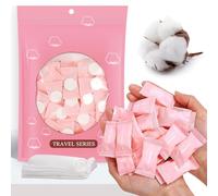 GXF Compressed Towel, Portable Cotton Hypoallergenic Travel Washcloths Tablet Coin Wipes Dehydrated Expandable for Camping Hiking Home (50 Pieces)