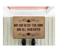 GXFC ZHAO Funny Welcome Doormat for Entrance Indoor (May God Bless This Home and All Who Enter)
