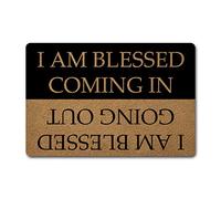 GXFC ZHAO Welcome Doormat with Anti-Slip Rubber Back (23.6 x 15.7 inch) Prank Gift for Home Decor and Indoor Mats (I Am Blessed Coming In and Going Out)